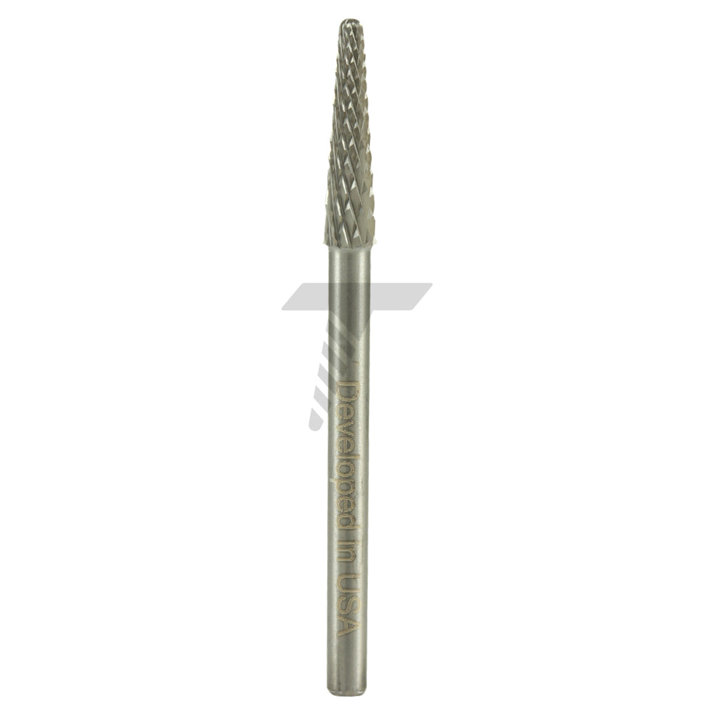 Straight Edge Cone Cutter – Coarse Cross Cut, Ø3.1mm x 13mm