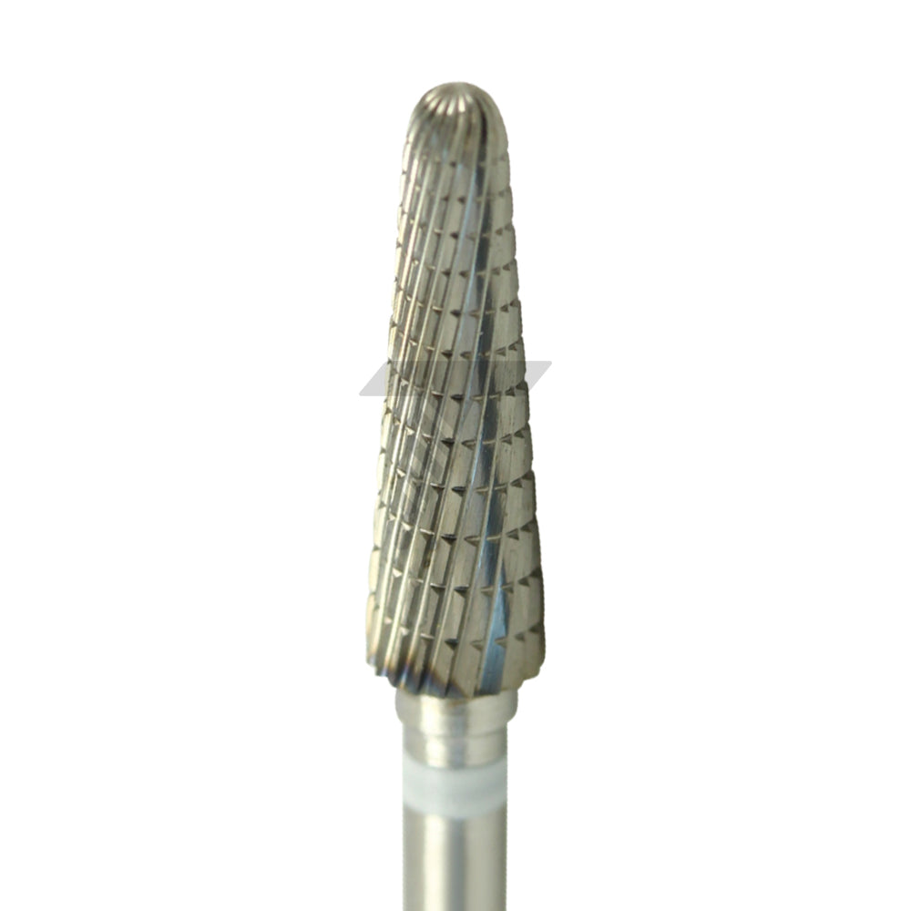 Round End Taper Carbide Cutter – Fine Cross Cut, Twisted Design, Ø4.0mm x 15mm
