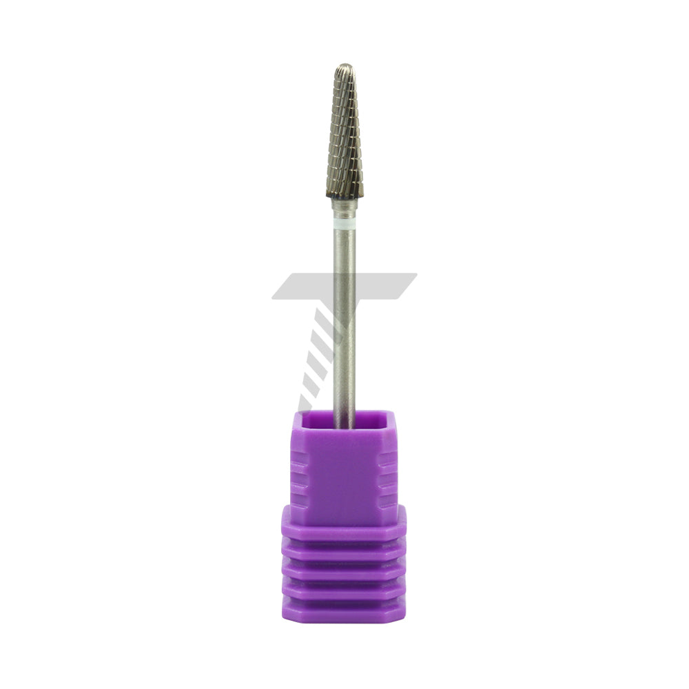 Round End Taper Carbide Cutter – Fine Cross Cut, Twisted Design, Ø4.0mm x 15mm